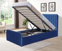 KOSY KOALA Ottoman Gas Lift Up Storage Bed 3ft Single Blue Velvet Bed Bed Bedroom Furniture - thumbnail 3
