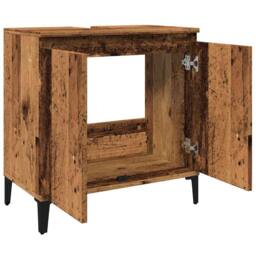 Berkfield Home Sink Cabinet Old Wood 58x33x60 cm Engineered Wood in Brown - Size: 58 x 33 x 60 cm - thumbnail 5