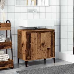 Berkfield Home Sink Cabinet Old Wood 58x33x60 cm Engineered Wood in Brown - Size: 58 x 33 x 60 cm