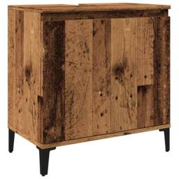 Berkfield Home Sink Cabinet Old Wood 58x33x60 cm Engineered Wood in Brown - Size: 58 x 33 x 60 cm - thumbnail 3