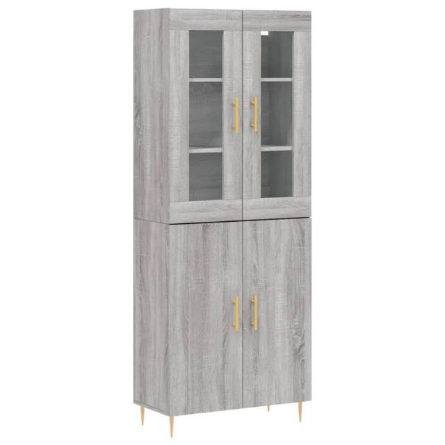 Berkfield Home Highboard Grey Sonoma 69.5x34x180 cm Engineered Wood - image 1