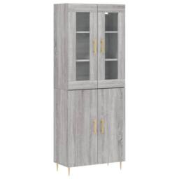 Berkfield Home Highboard Grey Sonoma 69.5x34x180 cm Engineered Wood - thumbnail 1