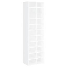 Berkfield Home Shoe Cabinet White 54x34x183 cm Engineered Wood - Size: 54 x 34 x 183 cm - thumbnail 3