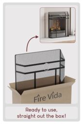 Home Discount Fire Vida Octon Fire Guard 28 Inch Fireplace Shield Protector in Black - thumbnail 6