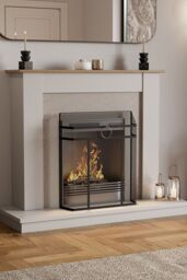 Home Discount Fire Vida Octon Fire Guard 28 Inch Fireplace Shield Protector in Black - thumbnail 1