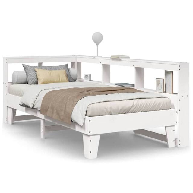Berkfield Home Bookcase Bed without Mattress White 75x190cm Solid Wood Pine - Size: 75x190 cm - image 1