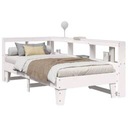 Berkfield Home Bookcase Bed without Mattress White 75x190cm Solid Wood Pine - Size: 75x190 cm - thumbnail 2