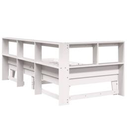 Berkfield Home Bookcase Bed without Mattress White 75x190cm Solid Wood Pine - Size: 75x190 cm - thumbnail 7