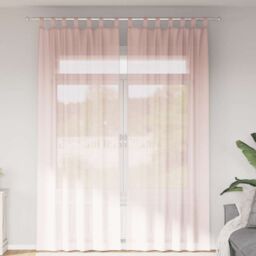 Berkfield Home Voile Curtains with Loops 2 pcs Light Pink 140x260 cm - thumbnail 1