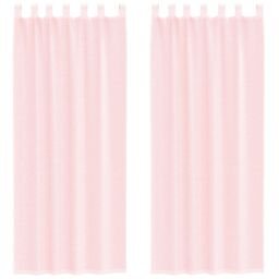 Berkfield Home Voile Curtains with Loops 2 pcs Light Pink 140x260 cm - thumbnail 2