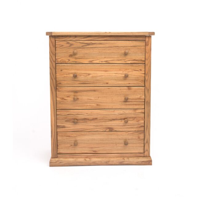 Cabinet Bits Salerno 5 Drawer Chest of Drawers Wood Knob in Natural - image 1