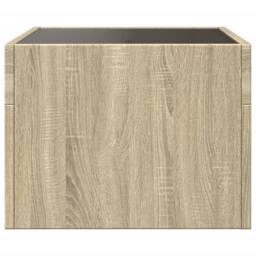 Berkfield Home Bedside Table with Infinity LED Sonoma Oak 40x40x30 cm in Light Tan - Size: 40 x 40 x 30 cm - thumbnail 5