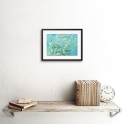 "Artery8 Wall Art Print Van Gogh Branches With Almond Blossom 1890 Artwork Framed 9X7 Inch in Black - Size: W7"" x H9""" - thumbnail 2