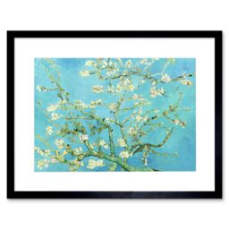 "Artery8 Wall Art Print Van Gogh Branches With Almond Blossom 1890 Artwork Framed 9X7 Inch in Black - Size: W7"" x H9""" - thumbnail 1