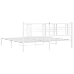 Berkfield Home Metal Bed Frame without Mattress with Headboard White 183x213cm - Size: 183x213 cm - thumbnail 6