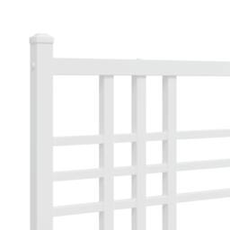 Berkfield Home Metal Bed Frame without Mattress with Headboard White 183x213cm - Size: 183x213 cm - thumbnail 7