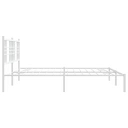 Berkfield Home Metal Bed Frame without Mattress with Headboard White 183x213cm - Size: 183x213 cm - thumbnail 5