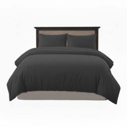 Snug City Embossed Stripe Duvet Cover Soft Microfibre Bedding with Pillowcases in Grey - Size: Single - thumbnail 2
