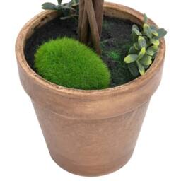 Berkfield Home Lush Artificial Boxwood Plants 2 pcs with Pots Ball Shaped Green 41 cm - thumbnail 4