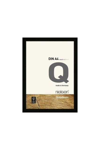 nielsen Quadrum A4 Wooden Picture Frame With Protective Glass Front in Black - image 1