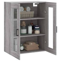 Berkfield Home Wall Mounted Cabinet Grey Sonoma 69.5x34x90 cm - thumbnail 5