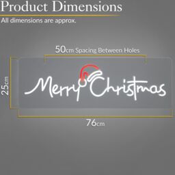 Christow Merry Christmas Neon Sign Light Indoor LED Xmas Decoration Mains Operated 76cm - thumbnail 6