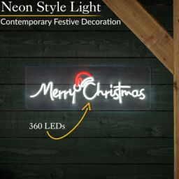 Christow Merry Christmas Neon Sign Light Indoor LED Xmas Decoration Mains Operated 76cm - thumbnail 3