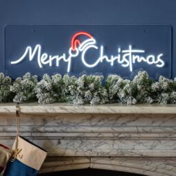 Christow Merry Christmas Neon Sign Light Indoor LED Xmas Decoration Mains Operated 76cm - thumbnail 1