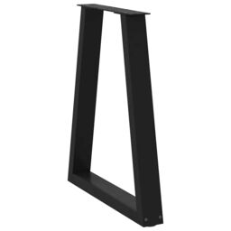 Berkfield Home Coffee Table Legs V-Shape 2 pcs Black 60x(72-73) cm Steel - thumbnail 4