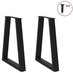 Berkfield Home Coffee Table Legs V-Shape 2 pcs Black 60x(72-73) cm Steel - thumbnail 3