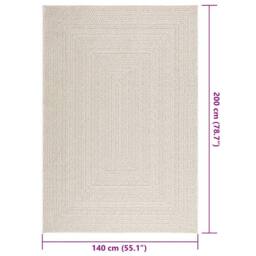 Berkfield Home Rug ZIZUR Cream 140x200 cm Jute Look Indoor & Outdoor - Size: Medium - thumbnail 9