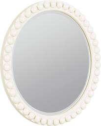 Statement Furniture Cromwell Round Wall Mirror with Bobbin Design Wooden Frame 77cm in Cream - thumbnail 6