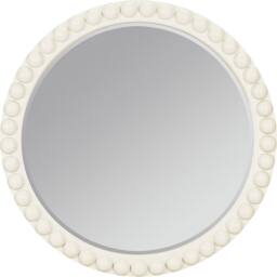 Statement Furniture Cromwell Round Wall Mirror with Bobbin Design Wooden Frame 77cm in Cream - thumbnail 4