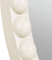 Statement Furniture Cromwell Round Wall Mirror with Bobbin Design Wooden Frame 77cm in Cream - thumbnail 5