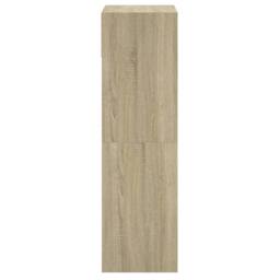 Berkfield Home Shoe Cabinet Sonoma Oak 60x34x116 cm Engineered Wood in Light Tan - Size: 60 x 34 x 116 cm - thumbnail 6