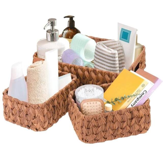 KORVIXA Coffee Set of 3 Decorative Wicker Baskets in Natural - Size: 900mm - image 1