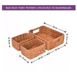 KORVIXA Coffee Set of 3 Decorative Wicker Baskets in Natural - Size: 900mm - thumbnail 2