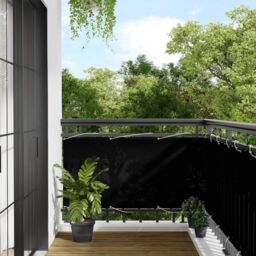 Berkfield Home Balcony Screen Black 75x700 cm 100% Polyester Oxford - thumbnail 1