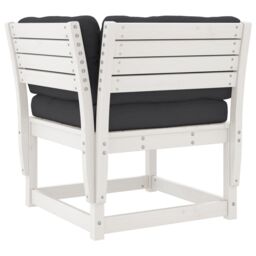 Berkfield Home Garden Sofa Corner with Cushions White 73x73x78 cm Solid Wood Pine - Size: 73 x 73 x 78 cm - thumbnail 7