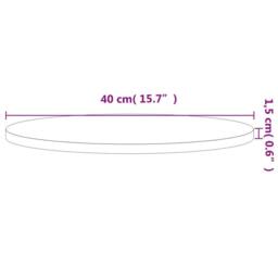 Berkfield Home Table Top Ã˜40x1.5 cm Round Solid Wood Beech in Natural - Size: 40x1.5 cm - thumbnail 4