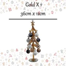 VFM e-Store Christmas Glass Bauble Tree Decoration 36cm x 12cm Gold X 1 - Size: 36 cm x 12 cm - thumbnail 2