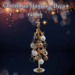 VFM e-Store Christmas Glass Bauble Tree Decoration 36cm x 12cm Gold X 1 - Size: 36 cm x 12 cm - thumbnail 3