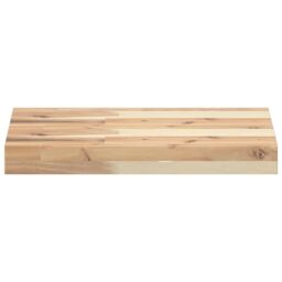 Berkfield Home Floating Shelf 60x30x4 cm Untreated Solid Wood Acacia in Brown - Size: 60 x 30 x 4 cm - thumbnail 4