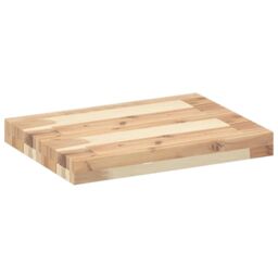 Berkfield Home Floating Shelf 60x30x4 cm Untreated Solid Wood Acacia in Brown - Size: 60 x 30 x 4 cm - thumbnail 3
