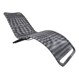 Charles Bentley Zanzibar Sun Lounger Bed Grey Sunbed Seat Garden Rattan - thumbnail 1