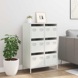 Berkfield Home Highboard White 68x39x101.5 cm Steel - thumbnail 3