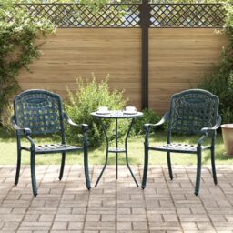 Berkfield Home Outdoor Dining Chairs Hunter Green Aluminium 55 x 56.5 x 91 cm