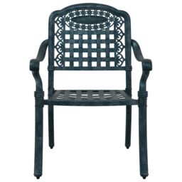 Berkfield Home Outdoor Dining Chairs Hunter Green Aluminium 55 x 56.5 x 91 cm - thumbnail 4