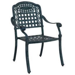 Berkfield Home Outdoor Dining Chairs Hunter Green Aluminium 55 x 56.5 x 91 cm - thumbnail 3