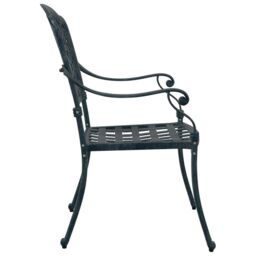 Berkfield Home Outdoor Dining Chairs Hunter Green Aluminium 55 x 56.5 x 91 cm - thumbnail 5
